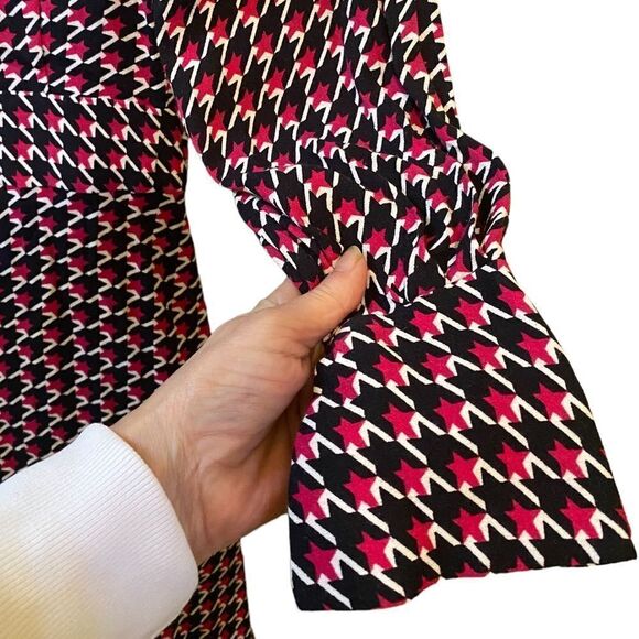 Equipment Magnolia Banded Drop Waist Houndstooth Print Midi Dress Size 2 - Picture 9 of 16